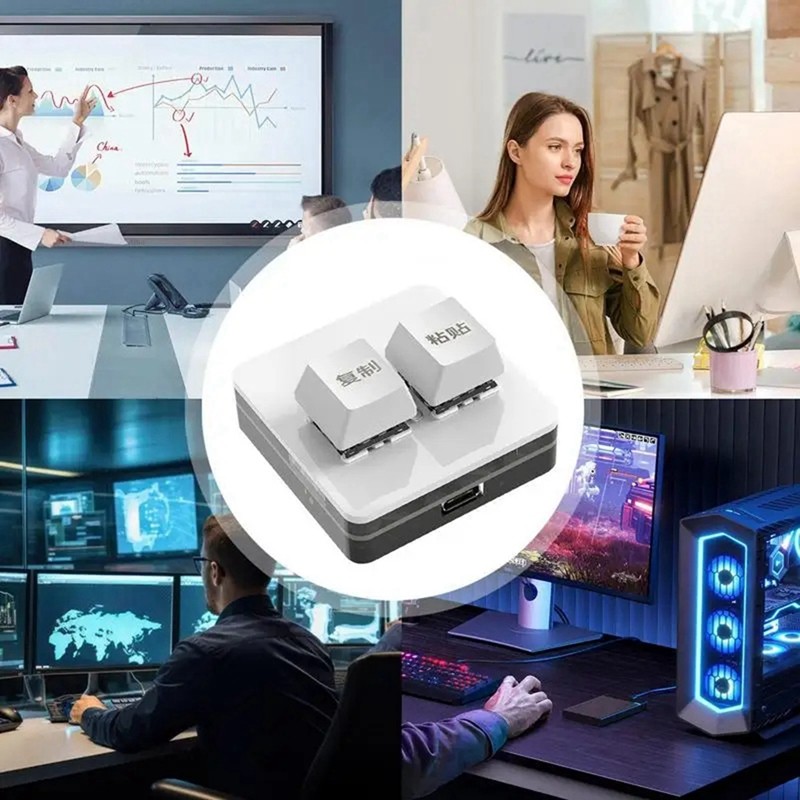 Bàn phím Mini tùy chỉnh 2 phím RGB Macro OSU Bàn phím cơ có thể lập trình để chơi game, màu trắng loại A