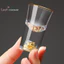 Thủy tinh pha lê Vodka Thủy tinh Sake Shochu Glass Bar Rượu mùi Lá vàng đôi đáy cốc trà thủy tinh Quà tặng cao cấp Rượu cứng [Mới]