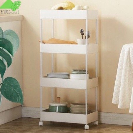 Kệ đựng đồ đa năng 3 tầng,4 tầng đựng đồ cho bé có bánh xe đẩy, kệ đồ spa