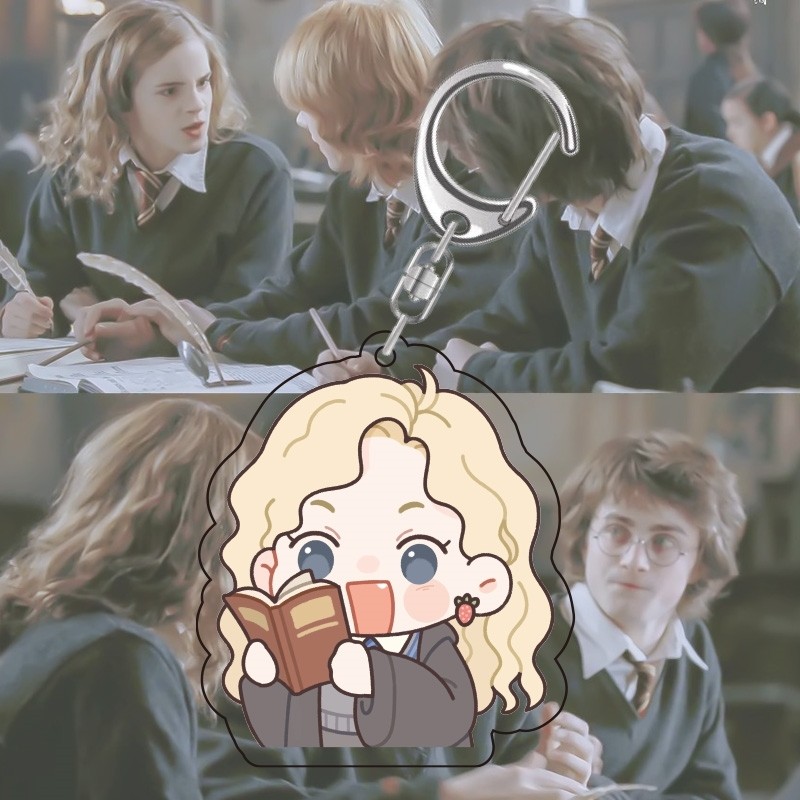 Thiết bị ngoại vi hoạt hình Harry Potter Móc khóa acrylic Harry Hermione Weasley làm quà tặng cho bạn bè, mặt dây chuyền