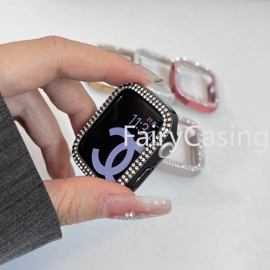 Ốp lưng Bling Diamond S11 cho Apple Watch S10 46mm 42mm 40mm 38mm Vỏ bảo vệ cản trước cho iWatch Series 10 9 8 7 6 5 4 3 ultra 2 49mm 45mm 44mm 42mm 41mm Phụ kiện trang trí