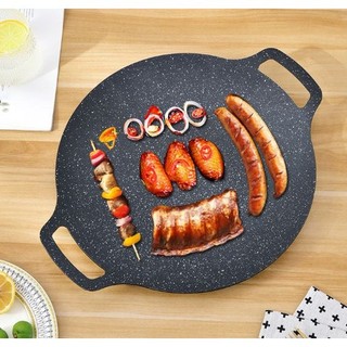 Chảo nướng đá Hàn Quốc chống dính size 34cm dùng mọi loại bếp nướng thịt BBQ không dầu tiện lợi
