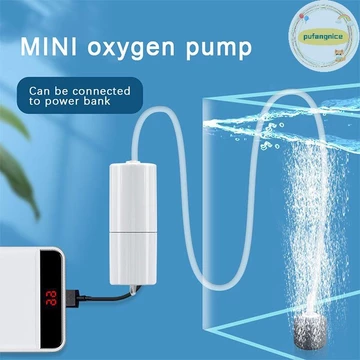 Pufangnice Máy bơm không khí oxy bể cá USB Máy nén khí im lặng Máy sục khí cầm tay Máy tạo oxy nhỏ Phụ kiện bể cá 5V 1W VN