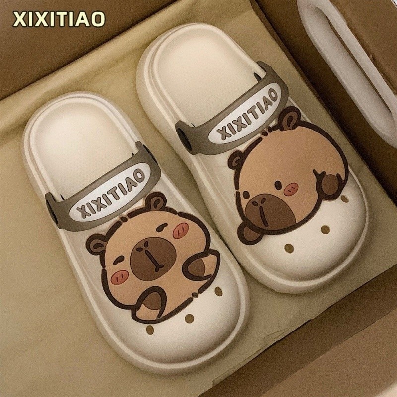 Dép Lê trong nhà Giày lỗ capybara Giày lỗ trẻ em hoạt hình dễ thương Giày lỗ evacapybara capybara bé trai bé gái dép lê cha mẹ con mùa hè