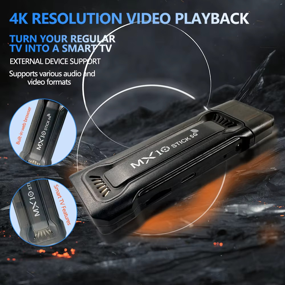 Mini TV Stick Android 11 Hỗ Trợ Bộ Giải Mã Trò Chơi Điện Tử 4K 2.4G Và 5G WiFi Media Player Cho Khách Du Lịch TV Thu Cho Google Promettant