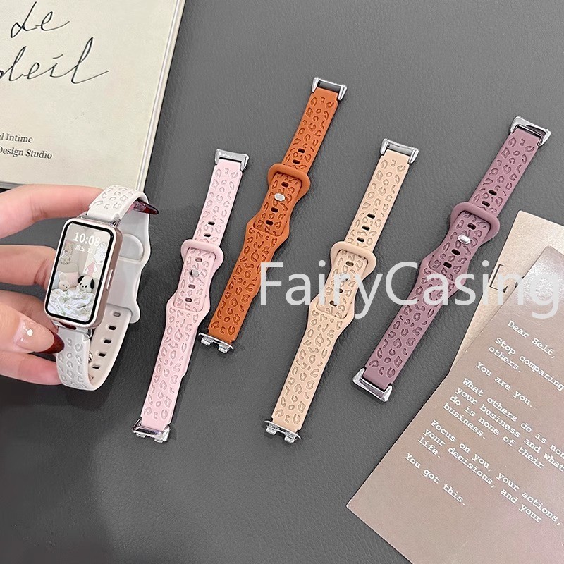 Da Báo In Silicon Dây Đeo Cho Huawei Fit 4 Pro 3 Honor Band 11 Pro 10 9 8 7 6 Phụ Kiện Vòng Tay Correa Cho Huawei Band 9 8 7 6 Dây Đeo Đồng Hồ Thay Thế