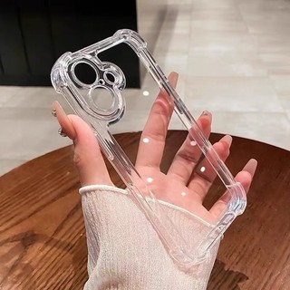 Ốp Điện Thoại Mềm TPU Trong Suốt Pha Lê Silicon Bốn Góc Chống Rơi Cho iPhone 16 15 14 13 12 11 Pro Max 14 15 Plus Vỏ Chống Sốc