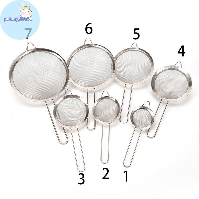 Pufangbliss Nhà Bếp Dây Thép Không Gỉ Lưới Mịn Lọc Dầu Bột Rây Lọc Sifter SàngNhà Bếp Thép Không Gỉ VN