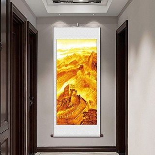 ✨Taishan Sunrise Waterless Scroll Wall Painting Chart Tranh phong cảnh Phiên bản dọc Tiền may mắn Lối vào phòng khách Backer Hộ gia đình treo tường 25.