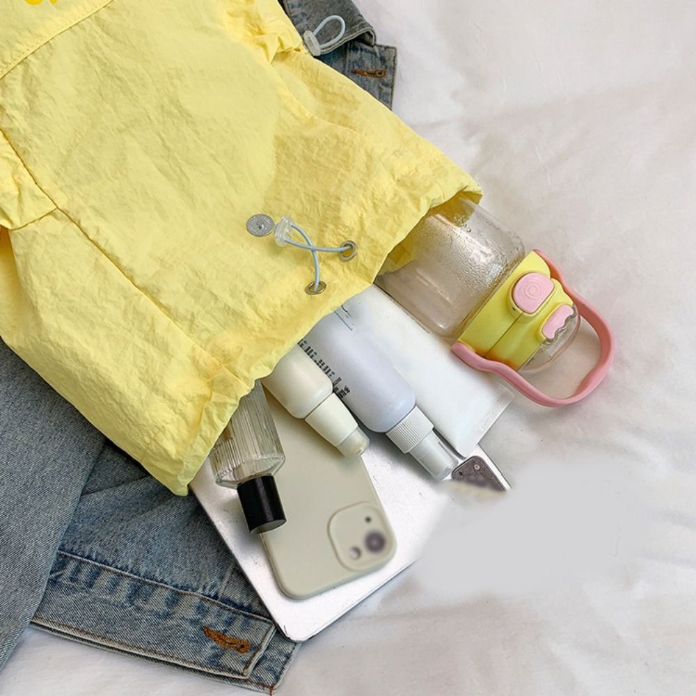 Ba lô dây rút ngoài trời FUHUIOT, Ba lô Nylon trái cây màu Dopamine phong cách Hàn Quốc, Túi sách đi lại thông thường Túi đeo vai đi bộ đường dài dung tích lớn cho bé gái