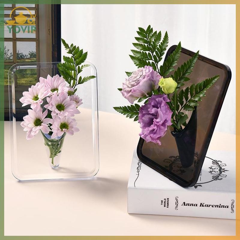 YOVIP Acrylic Khung Ảnh Bình Hoa Nghệ Thuật Hiện Đại Bình Hoa Để Bàn Giá Đỡ Cây Cho Văn Phòng Nhà Quà Tặng Bàn Cưới Centerp Trang Trí VN