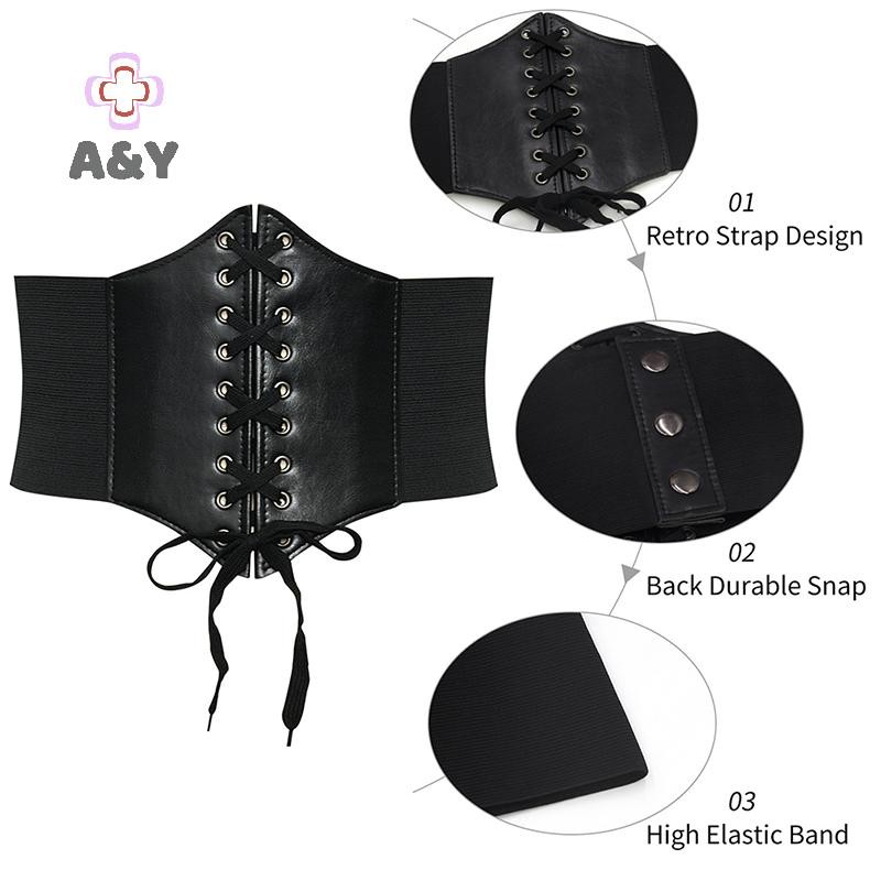 Thắt Lưng A & Y Cho Nữ Eo Corset Da Rộng Giảm Béo Thắt Lưng Cơ Thể Co Giãn Thắt Lưng Có Thể Điều Chỉnh Đầm Thắt Lưng.