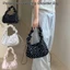 Túi đeo vai dây rút OLVIDO, Túi đeo nách siêu nhẹ dung tích lớn, Túi đeo chéo dây kéo chấm bi Nylon