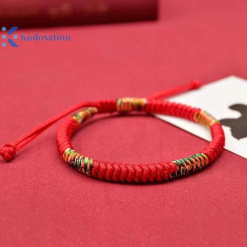 Kudosation Phật Giáo Tây Tạng Vòng Tay May Mắn Unisex Có Thể Điều Chỉnh Vua Nút Dây Đỏ Vòng Tay Dành Cho Nam Nữ Cặp Đôi Pulsera