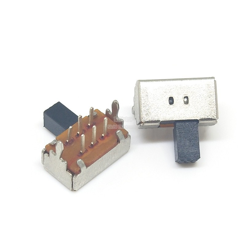 SK22D02 Chiều dài tay cầm Công tắc chuyển đổi 5mm SK-22D02 6 Pin 2P2T Công tắc trượt liên kết đôi ngang