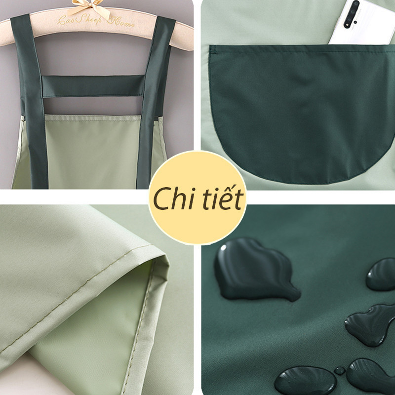 Tạp Dề Nấu ăn, có Lau Tay Bên Hông, Chống Nước, vải PVC Canvas, chống Bẩn Khi Pha Chế Làm Việc Nhà