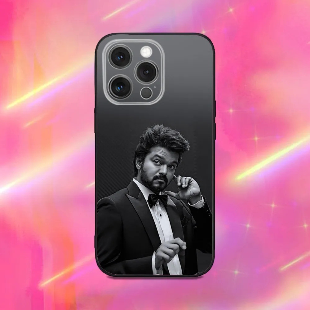 Ốp Điện Thoại TP-2 Thalapathy V-Vijay Ấn Độ Cho iPhone 16, 17,14,13,12,11, Pro, Max, Plus, X, XS, XR, SE, 8,7, Mini, Ốp Lưng Silicon Mềm Màu Đen