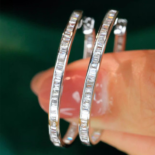 Bông tai tròn Zircon dát phong cách mới của Mỹ dành cho nữ