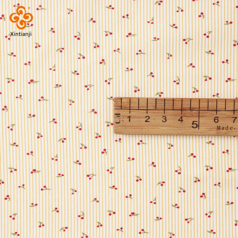 Anh Đào Nguyên Chất Cotton Vải Sọc Hoa Cotton Quần Áo Cho Bé Phong Cách Mục Vụ Mùa Hè Váy Quần Áo Handmade Tự Làm Vải 50x160cm TJ10542