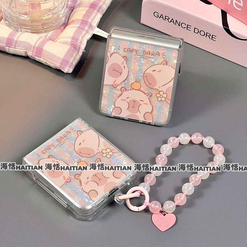 Thích Hợp Cho Samsung Galaxy Z Flip7 Flip6 Hoạt Hình Dễ Thương Họa Tiết Capybara Vỏ Điện Thoại Cho ZFlip 7 6 5 4 3 5G N3Flip MixFlip Dây Gấp Bảo Vệ Cứng