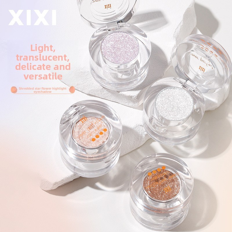 Xixi Phấn Mắt Nhũ Tông Đất Bắt Sáng Mịn Lâu Trôi Chống Nhòe Dễ Dùng Trang Điểm D506