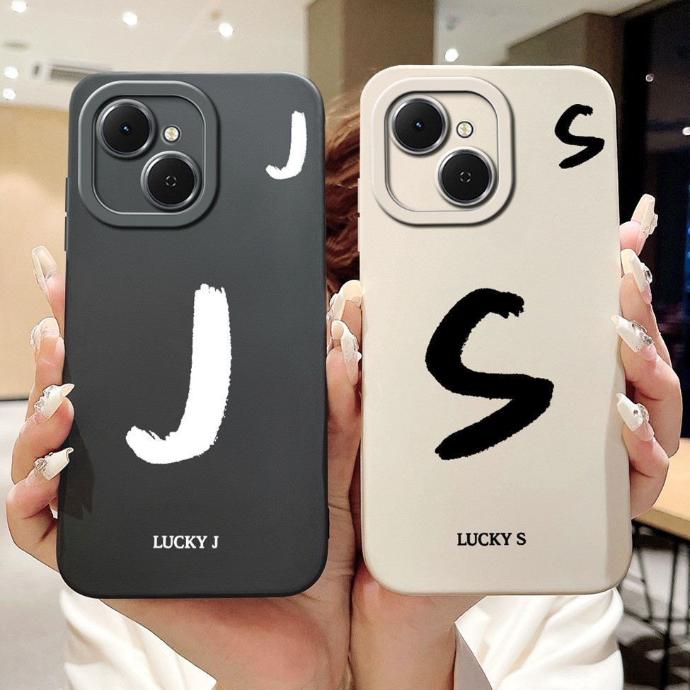 Ốp lưng Tecno Spark 40C Thời trang Silicon Chữ A-Z Hoa sang trọng Vương miện mát mẻ Mặt sau chống sốc Vỏ điện thoại Techno Spark 40C
