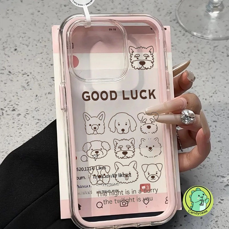 Ốp Điện Thoại 2 Trong 1 Cho Honor 300 200 100 90 Lite 80 70 60 Pro Plus 50 SE GT Pro Power 5G 4G Vỏ Sang Trọng Hoạt Hình Dễ Thương Chó Puupy Trong Suốt Chống Rơi Vỏ Mềm