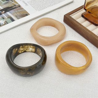 Vòng tay nhựa acrylic retro mịn, phiên bản rộng