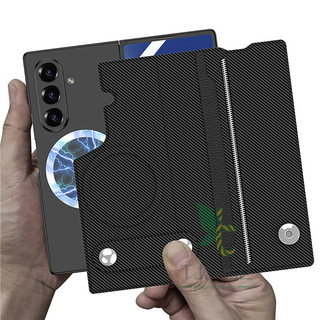Có Thể Tháo Rời Khe Cắm Thẻ Flip Holder Vỏ Từ Tính Samsung Galaxy Z Fold 7 Z Fold 6 Vỏ Da