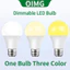 Bóng đèn LED ba màu OIMG E27 3W 5W 7W 9W 12W 15W 18W 25W 200V Ánh sáng ấm 3000K / Ánh sáng trắng 6000K / Ánh sáng trung tính 4000K