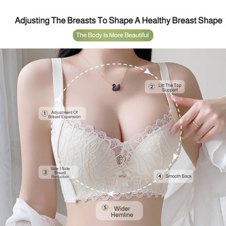 『 Brelira 』 Áo ngực nhỏ tập hợp Push Up Bra Ren Áo ngực không dây Chống chảy xệ Dây đeo có thể điều chỉnh Ultra-Soft Plus Size Full Cup Đồ lót