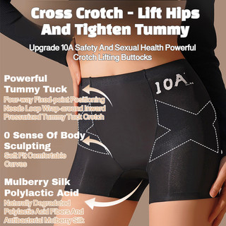 『Brelira』High Waist Safety Pants Seamless Panties Mulberry Silk Tummy Control Shapewear Hip Lift Ultra-Thin Underwear