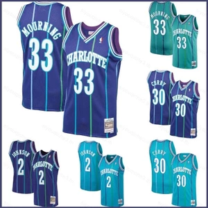 SY3 Áo Jersey Bóng Rổ Charlotte Hornets Alonzo Mourning & Stephen Curry Edition, Phiên Bản Kỷ Niệm