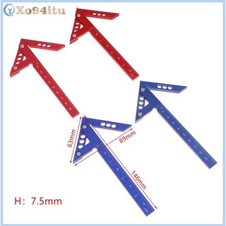 XOITU Hợp kim nhôm Góc Trung tâm Thước nghiêng 45 độ Mũi tên hình tam giác Góc phải Thước định vị 90 độ Thước góc VN