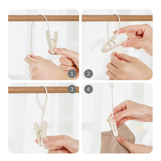 Dây treo quần áo dây chống gió đa chức năng với kẹp cố định dây, kẹp dây quần áo gia đình, kẹp tất ❈ 🚚 Fa