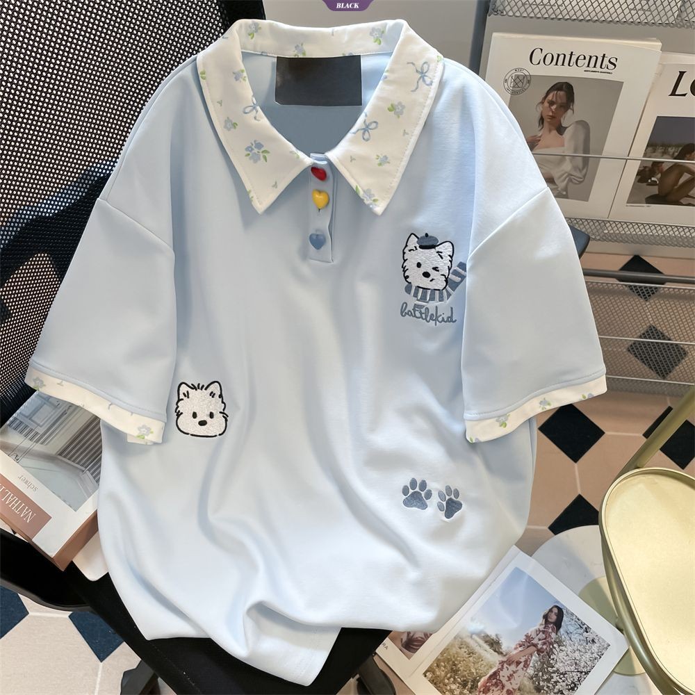 Áo Thun Slouchy Hoa Chắp Vá, Thời Trang Hè Cho Nữ