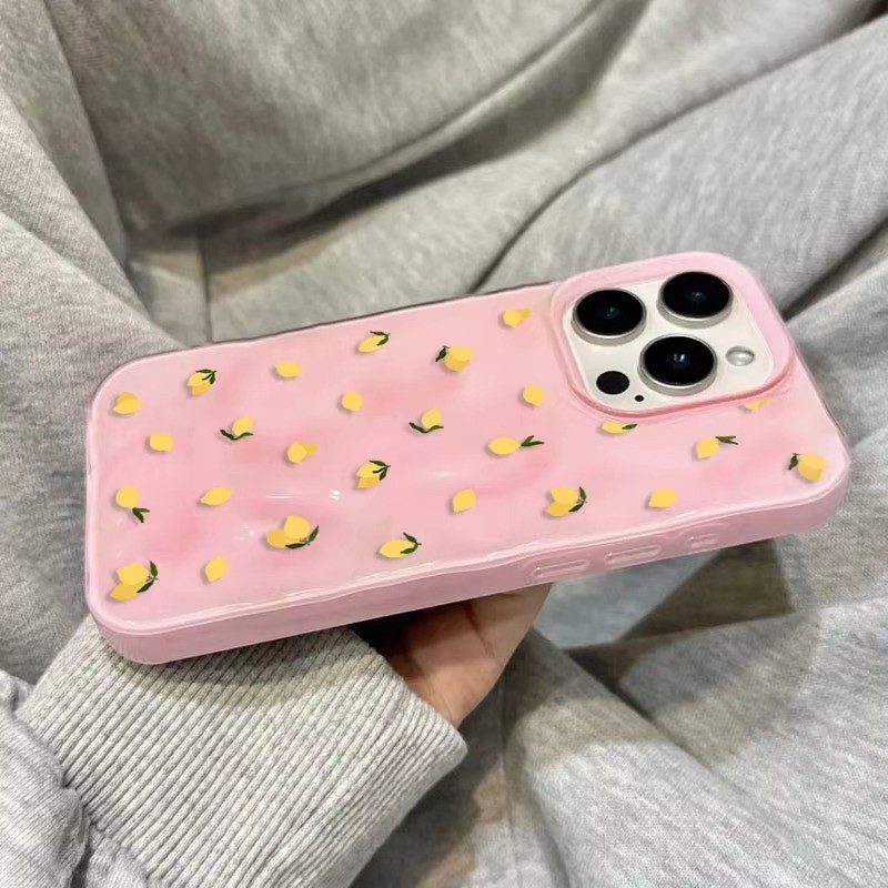 Ốp Bảo Vệ Chống Trầy Xước Vàng Cho iPhone 11 12 17 13 14 15 16 Pro Max 14 Plus Gấp Họa Tiết Mềm Chống Sốc
