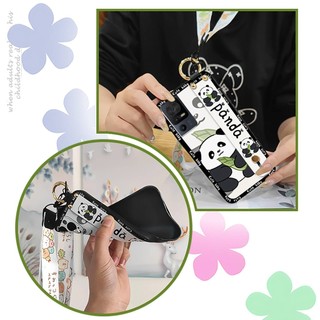 Ốp Điện Thoại Chân Đế Dễ Thương Cho TCL 40SE / T610K Hoạt Hình Chống Va Đập Dây Bền Túi Điện Thoại Ốp Lưng Chống Bụi Bẩn Bảo Vệ Mềm Dây Đeo Cổ Tay Thiết Kế Thời Trang