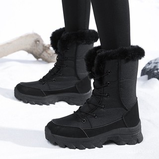 Thể Thao Ngoài Trời Cao Cấp Lông Cừu Lót Giày Tuyết Giày Cotton Giày Nữ Giày Trượt Tuyết Ấm Áp