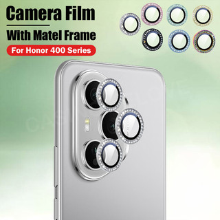 Bảo Vệ Màn Hình Cho Honor 400 Pro Lite 400 Pro 400 Smart X8C X8B 5G 4G 2025 Ống Kính Máy Ảnh Kim Cương Kim Loại Bảo Vệ Mặt Sau Kính Vòng