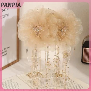 PNPIA-Đầm Hoa Sen Kim Sa Lấp Lánh Tua Rua Vuốt Tóc Cho Nữ Cô Gái Ngọt Ngào Thời Trang Kẹp Phụ Kiện Tóc Quà Tặng