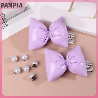PANPIA-Nhiều Màu Sắc Nơ Phụ Kiện Giày Thời Trang Thanh Lịch Quyến Rũ Giày Cho Tất Cả Trận Đấu Vintage Khóa Giày Trang Trí Dễ Thương Bowtie