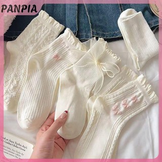 PANPIA-1 Đôi Tất Gothic Nơ Giữa Ống Preppy Phong Cách Công Chúa Tất JK Dạo Phố