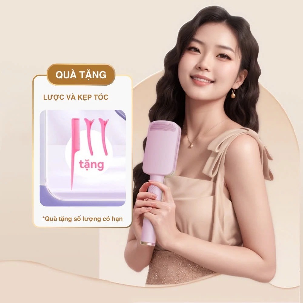 Máy Uốn Tóc Xoăn LR288 Sóng Nước Hippie 32mm 3 Trục 4 Chế Độ Nhiệt, Máy Tạo Kiểu Tóc Xoăn Bảo Vệ Tóc