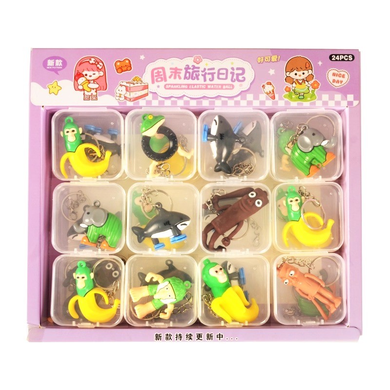 Funny Mountain Ocean View Cartoon Doll 3D Pendant, Ba lô trang trí đồ chơi sinh viên