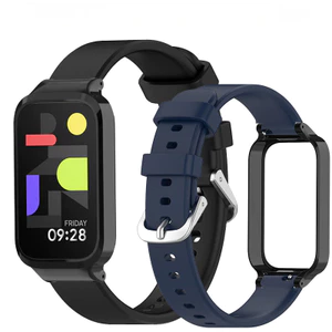 Dây đeo cổ tay bằng silicon có vỏ cho Xiaomi Smart Band 9 Active / 8 Active Bracelet Watchband cho Redmi Band 3 2 Vỏ dây đeo cổ tay thể thao bằng silicon mềm