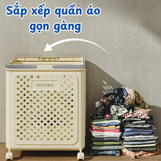 Giỏ Đựng Quần Áo Gấp Gọn Có Bánh Xe MAISON Giỏ Nhựa Đựng Đồ Giặt Nhà Tắm, Chất Liệu ABS Cao Cấp
