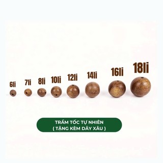 Hạt Trầm Hương Tròn Đơn Lẻ (kèm dây xâu) - Hạt Trầm Tốc Việt/ Sánh Chìm/ Indo Chìm
