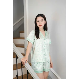 PIJAMA LỤA XANH PASTEL ( HÀNG THIẾT KẾ )