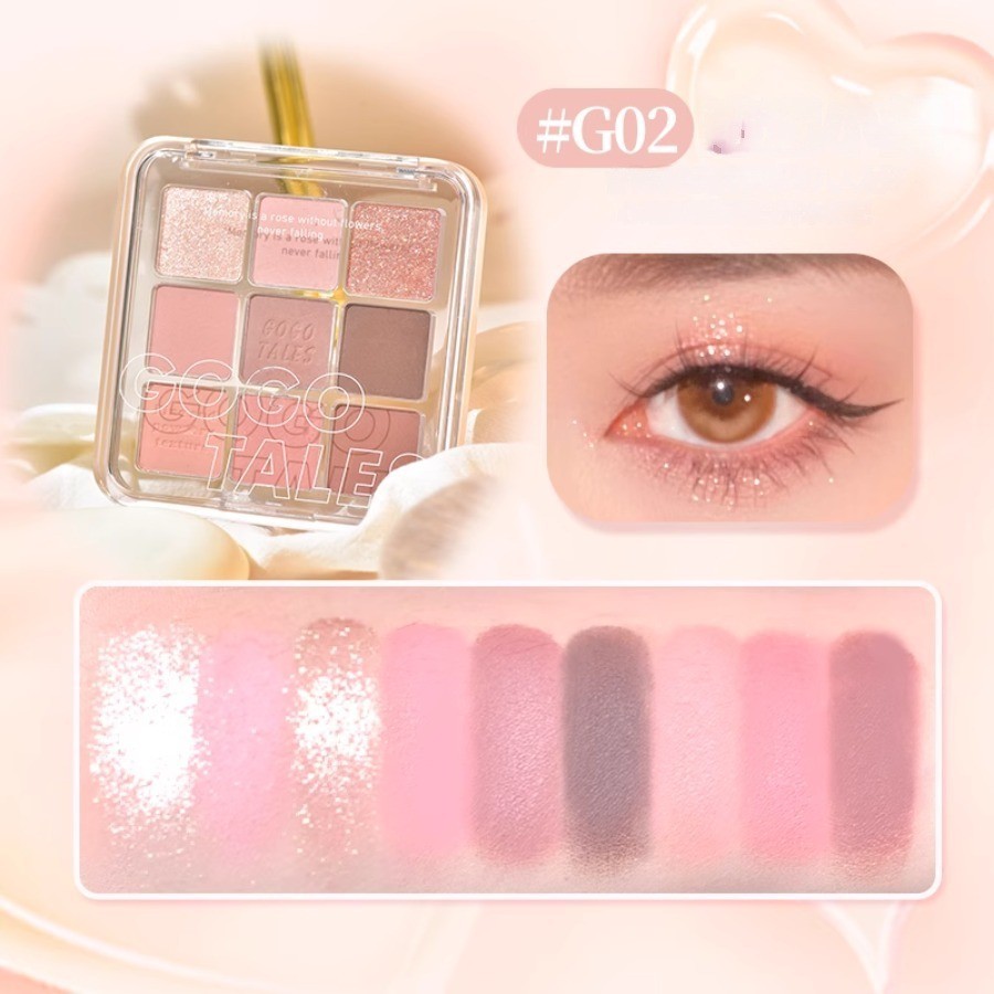Bảng phấn mắt 9 ô GOGO TALES GT659 Lovely Dream Tone 3in1 kèm mắt má highlight